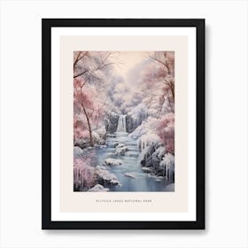 Dreamy Winter National Park Poster  Plitvice Lakes National Park Croatia 3 Art Print