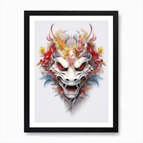Dragon Mask Illustration 4 Art Print