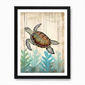 Beach House Sea Turtle  10 Art Print