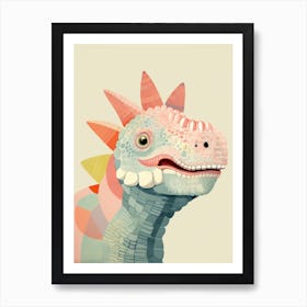 Colourful Dinosaur Iguanodon 1 Art Print