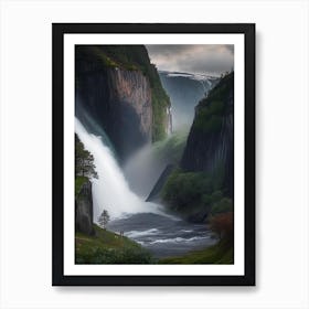 Mardalsfossen, Norway Realistic Photograph (1) Art Print