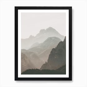 Foggy Mountain Layers Art Print