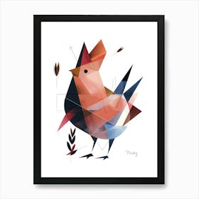 Rooster, Minimalism, Cubism Art Print