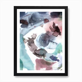 Expressive Abstract Painting Blue Pink Art Print