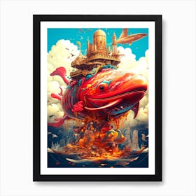 Whale In The Sky 5 Art Print