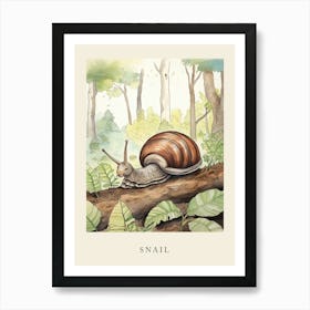Beatrix Potter Inspired  Animal Watercolour Snail Art Print