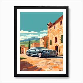 A Bentley Continental Gt In The Tuscany Italy Illustration 3 Art Print