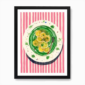 A Plate Of Carrots, Top View Food Illustration 1 Art Print