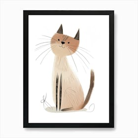 Manx Cat Clipart Illustration 3 Art Print