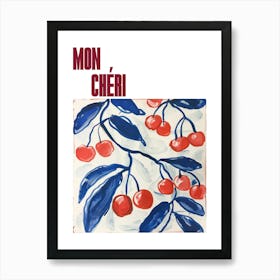 Mon Cheri Poster Cherry Painting Matisse Style 3 Art Print