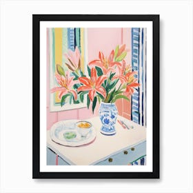 A Vase With Lily, Flower Bouquet 2 Art Print