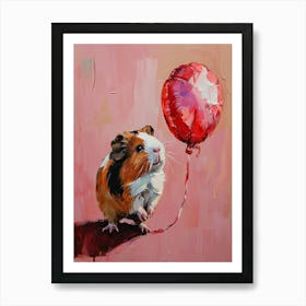Cute Guinea Pig 3 With Balloon Art Print