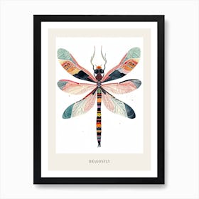 Colourful Insect Illustration Dragonfly 14 Poster Art Print
