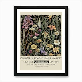 Columbia Road Flower Market 3 Vintage Underground Travel Poster Art Print