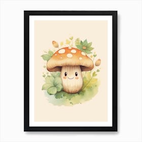 Cute Mushroom Nursery 8 Art Print