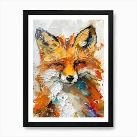 Fox Colourful Abstract Art Print Art Print