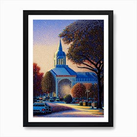 Plano, City Us  Pointillism Art Print