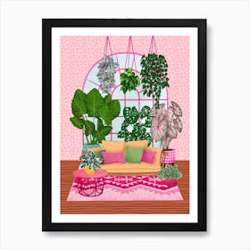 Pink Plant Room 4 Art Print