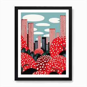 Seoul, Illustration In The Style Of Pop Art 1 Art Print