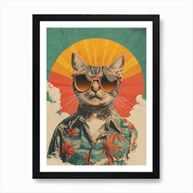 Vintage Retro Poster Cool Cat 17 Art Print