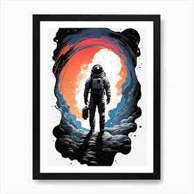 Astronaut In Space Art Print