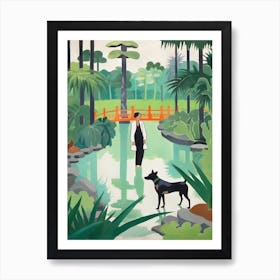 Painting Of A Dog In Shanghai Botanical Garden, China In The Style Of Matisse 01 Art Print