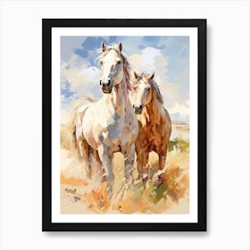 Horses Painting In Outback, Australia 4 Art Print