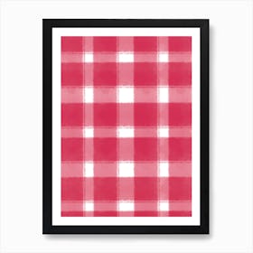 Raspberry Gingham Art Print