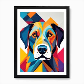 Colorful Dog, colorful dog illustration, dog portrait, animal illustration, digital art, pet art, dog artwork, dog drawing, dog painting, dog wallpaper, dog background, dog lover gift, dog décor, dog poster, dog print, pet, dog, vector art, dog art Art Print