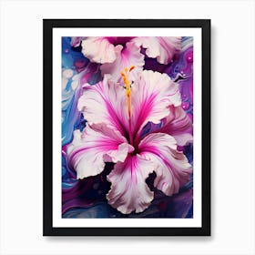 Pink Hibiscus Flowers Art Print