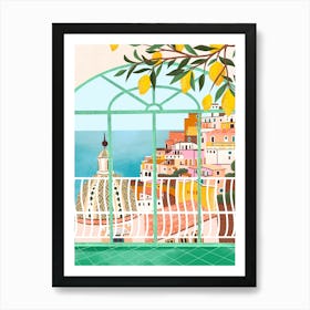 Positano Amalfi Coastline Italy Art Print