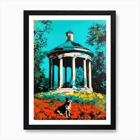 A Painting Of A Cat In Kew Gardens, United Kingdom In The Style Of Pop Art 01 Art Print