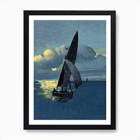 Sailing In Blue, Vintage Travel Poster Art Print