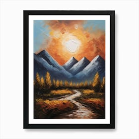 Sunset In The Mountains Art Print