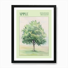 Apple Tree Atmospheric Watercolour Painting 1 Poster Art Print