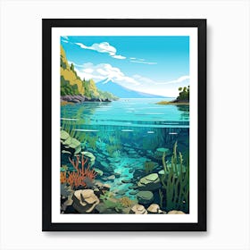 Gold Coast, Australia, Flat Illustration 2 Art Print