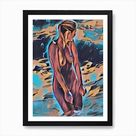 Nude Woman In The Water Art Print