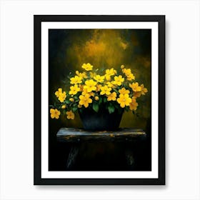 Yellow Flowers In A Vase 1 Poster