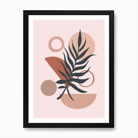 One Line Leaf and Shape Illustration Art Print