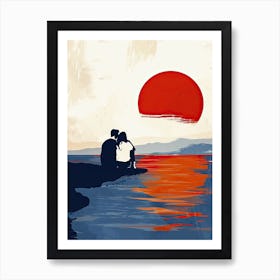 Sunset Love, Valentine's Day Print Art Print