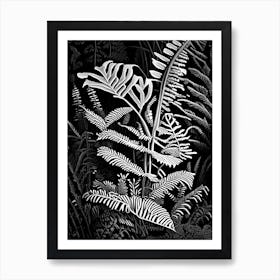 Marsh Fern Linocut Art Print