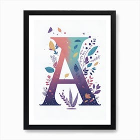 Colorful Letter A Illustration 105 Art Print