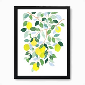 Mediterranean Plant Lemon Tree Botanical Painting Art Print