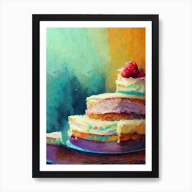 Big Rainbow Cake Oil Painting Art Print