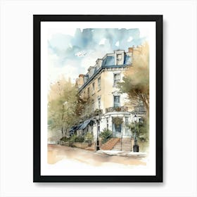 Washington Dc Neighborhood Watercolour 2 Art Print