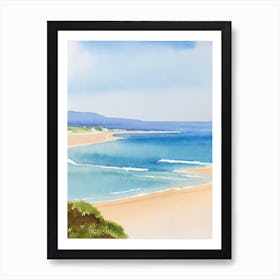 Woolacombe Beach, Devon Watercolour Art Print