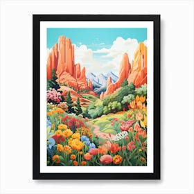 Garden Of The Gods Usa Modern Illustration 1 Art Print