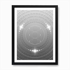 Geometric Glyph in White and Silver with Sparkle Array n.0148 Art Print