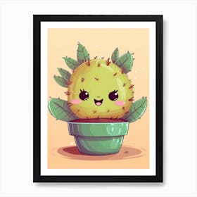 Cactus Kawaii Illustration 2 Art Print