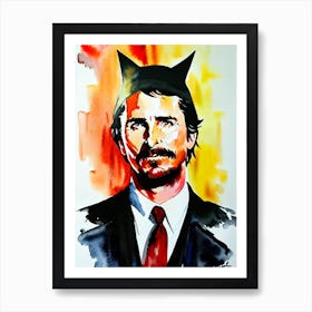 Christian Bale In Batman Begins Watercolor 3 Art Print